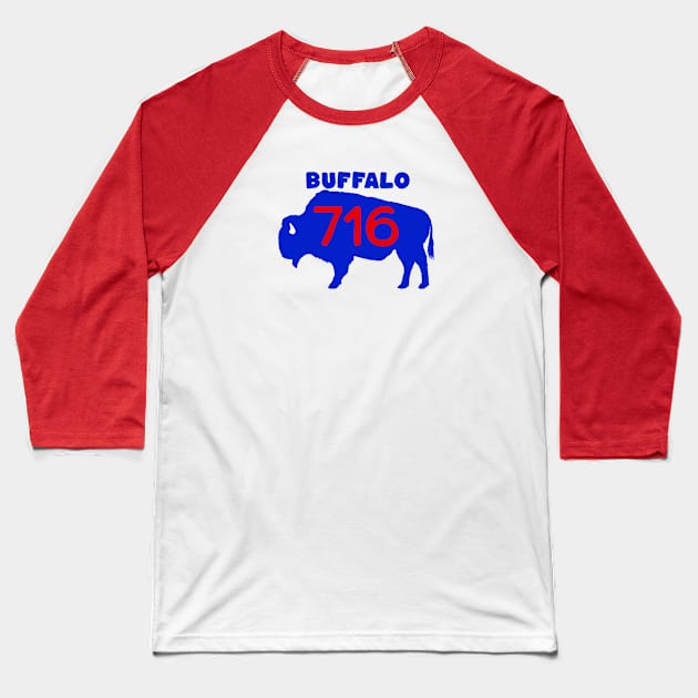 Buffalo New York NY 716 Bison Baseball T-Shirt by LizardIsland